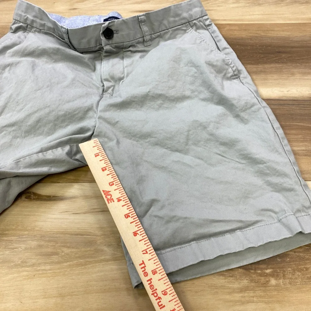 Tommy Hilfiger Chino Shorts Mens 32 Classic Stretch Cotton Flat Front Grey Prep